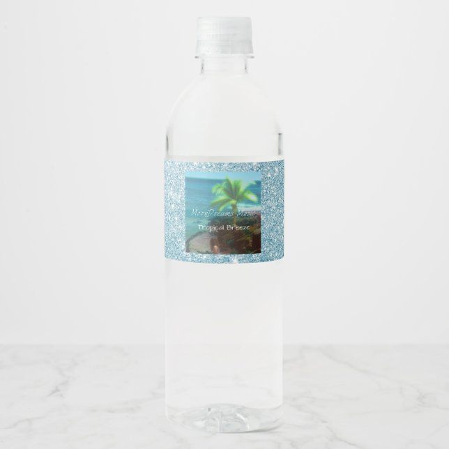 Tropical Breeze Water Bottle Label (Front)