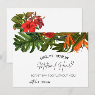 Tropical Breeze Will You Be Matron of Honour  Card