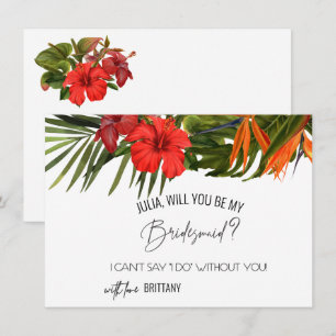 Tropical Breeze Will You Be My Bridesmaid Card