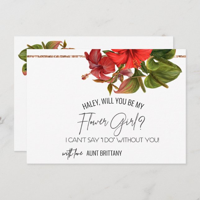 Tropical Breeze Will You Be My Flower Girl Card (Front/Back)