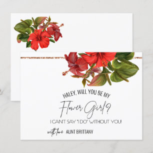 Tropical Breeze Will You Be My Flower Girl Card
