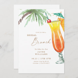 Tropical Bridal Brunch Colourful  Invitation