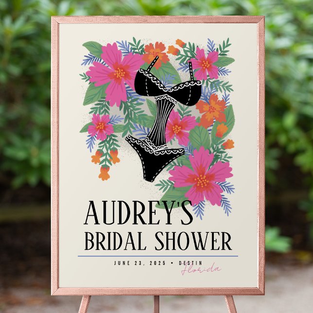 Tropical Bridal Lingerie Bridal Shower Event Sign (Creator Uploaded)