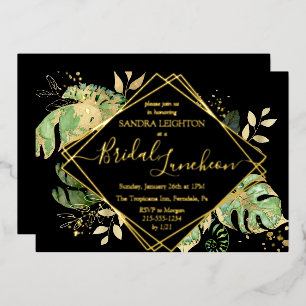 Tropical Bridal Luncheon Shower Black & Gold