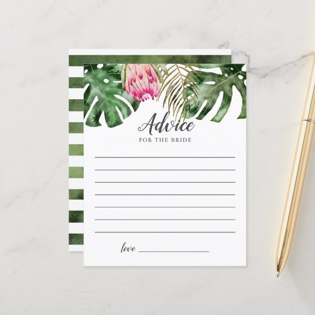 Tropical Bridal Shower Advice For the Bride  (Front/Back In Situ)