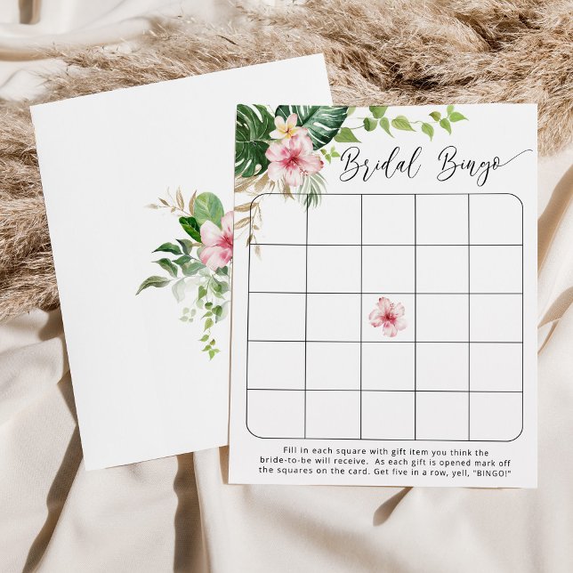 Tropical bridal shower bingo game (Creator Uploaded)