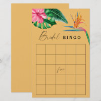 Tropical - Bridal shower bingo game