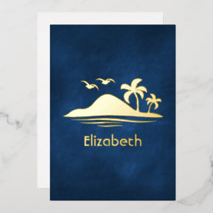 Tropical Bridal Shower Foil Invitation