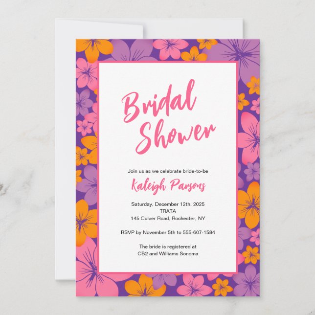 Tropical Bridal Shower Invitation (Front)