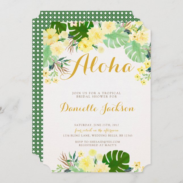 Tropical Bridal Shower Invitation (Front/Back)