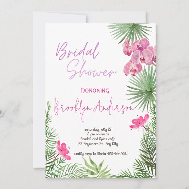 Tropical Bridal Shower Invitation (Front)
