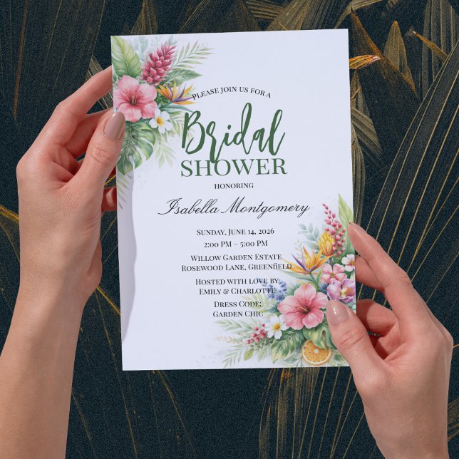Tropical Bridal Shower Invitation (Tropical Bridal Shower Invitations
)