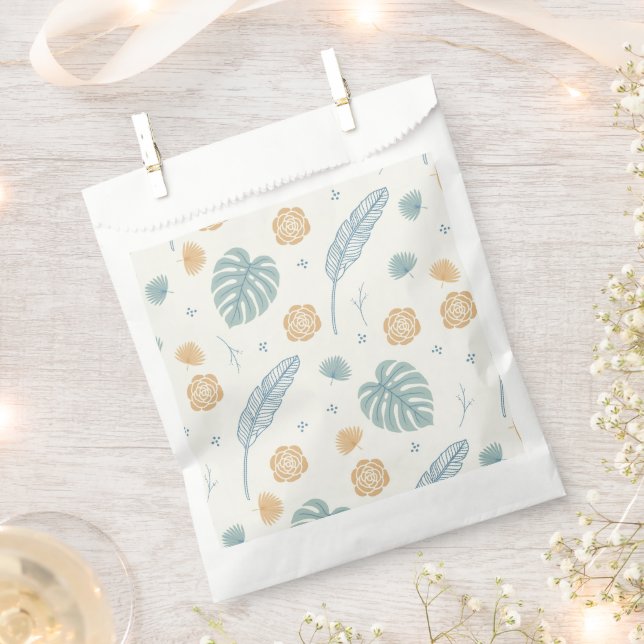 Tropical Bridal Shower Pattern Boho Palm Leaves  Favour Bag (Clipped)