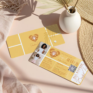 Tropical Bridal Shower Pickleball Party Ticket Invitation