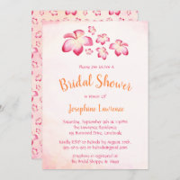 Tropical Bridal Shower Pink Plumeria