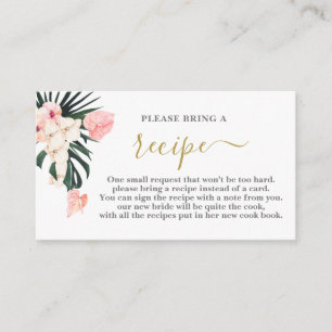 Tropical Bridal Shower Recipe Card