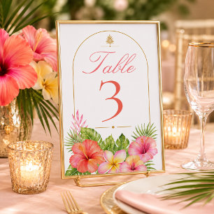 Tropical Bridal Shower Table Number