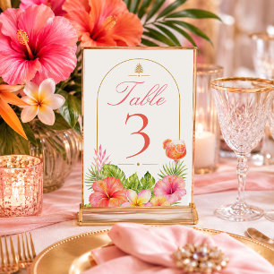 Tropical Bridal Shower Table Number