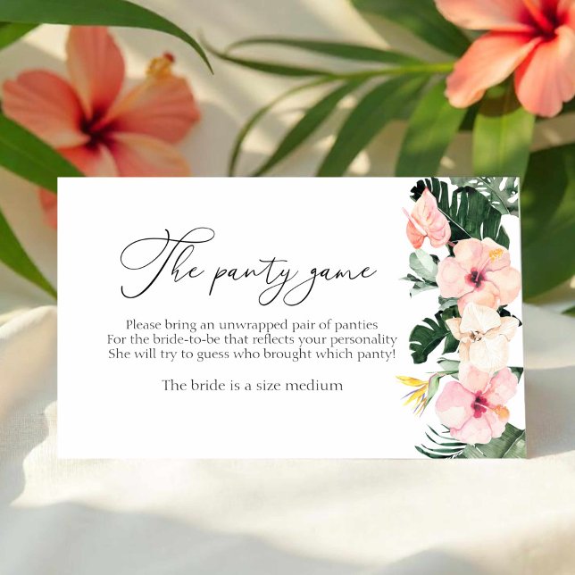 Tropical Bridal Shower The Panty Game Enclosure Card (Creator Uploaded)