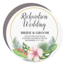 Tropical Bride & Groom Wedding Cruise Door Magnet