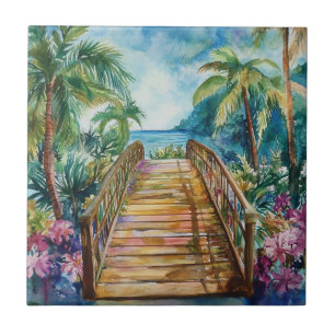 Tropical Bridge Ceramic Tile