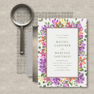 Tropical Bright Floral Wedding Invitation