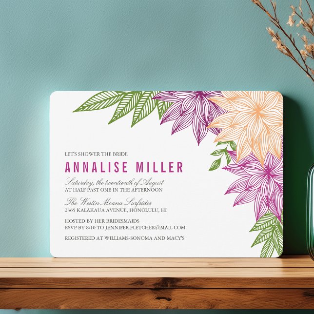 Tropical Brights Bridal Shower Invitation (Creator Uploaded)