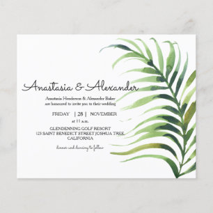 Tropical Budget Invitation to wedding ceremony. Flyer