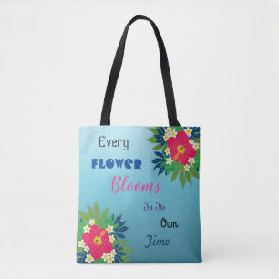 tropical bunch with inspirational quote tote bag