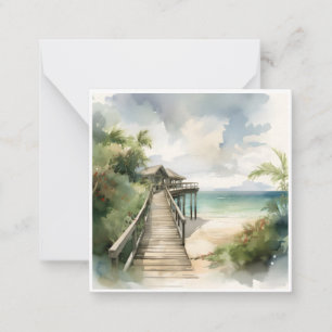 Tropical Bungalow Beach House Card