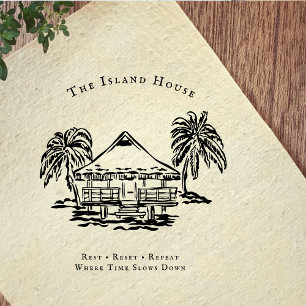 Tropical Bungalow Coastal Branding Rubber Stamp