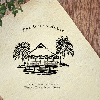 Tropical Bungalow Coastal Branding Rubber Stamp