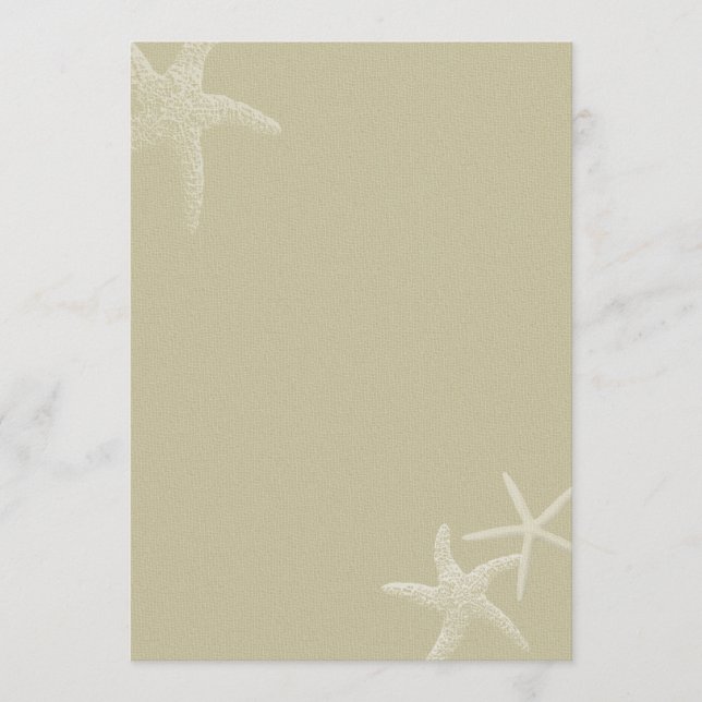 Tropical Burlap Starfish Wedding Fan Program Paper (Front)