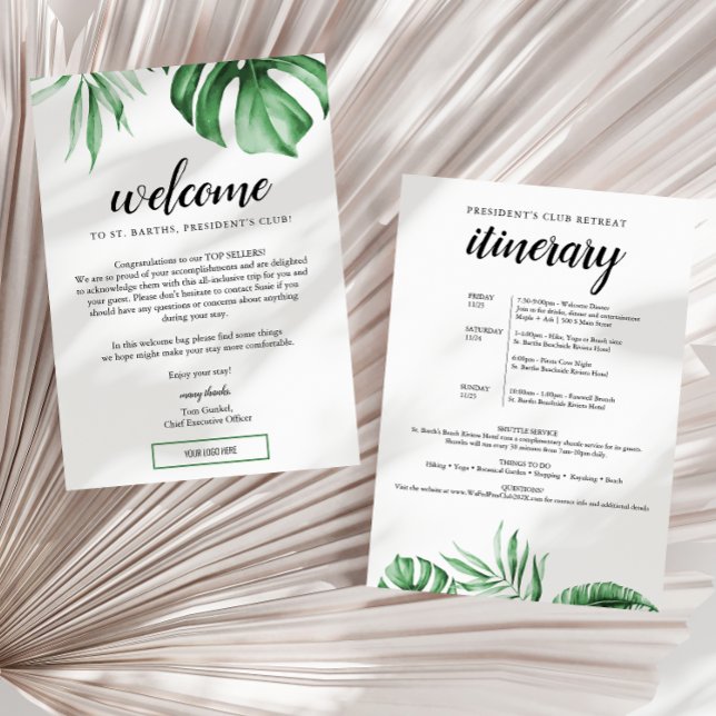 Tropical Business Trip Welcome Letter & Itinerary Invitation (Creator Uploaded)