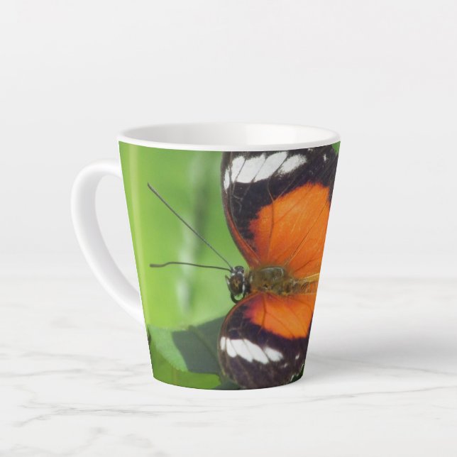 Tropical Butterfly Latte Mug (Left Angle)