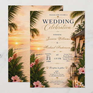 Tropical Cabana Wedding Invitation