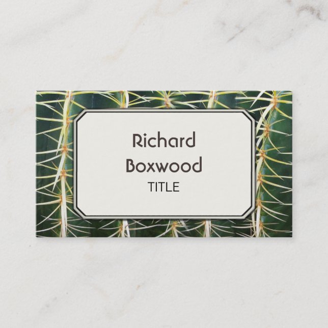 Tropical Cactus Photo Customisable Business Card (Front)