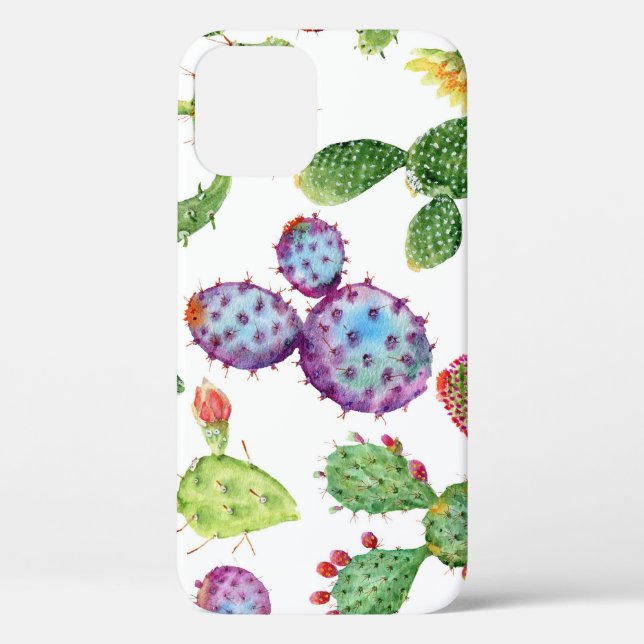 Tropical Cactus: Watercolor Seamless Pattern Case-Mate iPhone Case (Back)