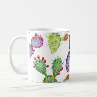 Tropical Cactus: Watercolor Seamless Pattern Coffee Mug