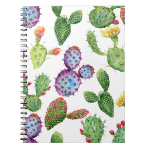 Tropical Cactus: Watercolor Seamless Pattern Notebook