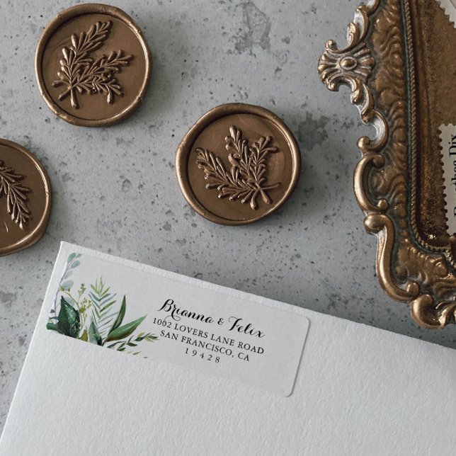 Tropical Calligraphy Return Address Label (Creator Uploaded)