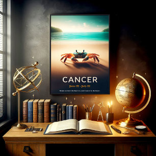 Tropical Cancer Zodiac Beach Art Poster