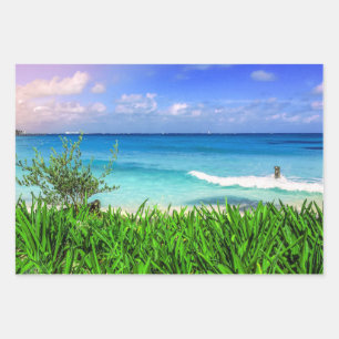 Tropical Cancun Mexico Beach Sea Paradise Wrapping Paper Sheet