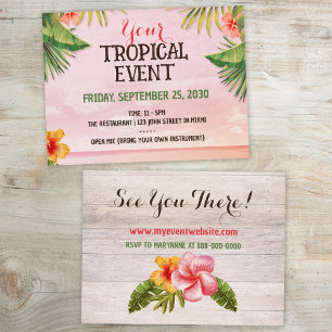 Tropical Caribbean Beach Sunset Event Postcard
