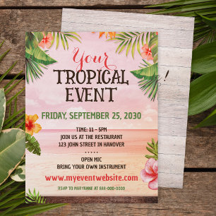 Tropical Caribbean Beach Travel Event Flyer