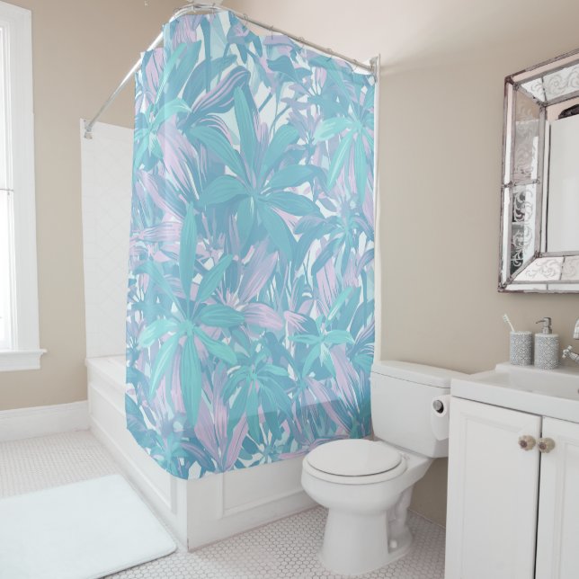 Tropical Caribbean Morning Shower Curtain (In Situ)