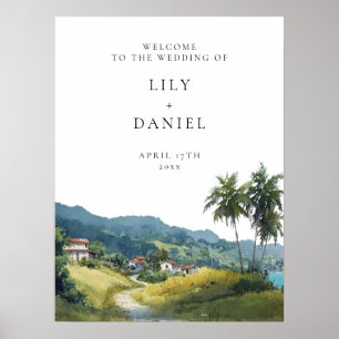 Tropical Caribbean Wedding Welcome Sign