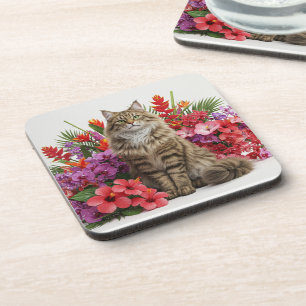 Tropical Cat Coaster Set 6 Design.