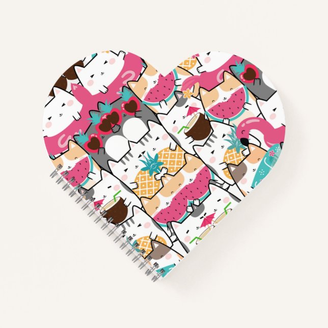Tropical Cats Spiral Notebook (Front)