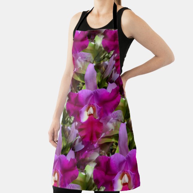 Tropical Cattleya Orchid Flower Apron (Insitu)